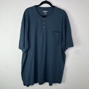 Red Head Henley T Shirt Size 2XL Teal Blue 100% Cotton, Casual, Classic, outdoor